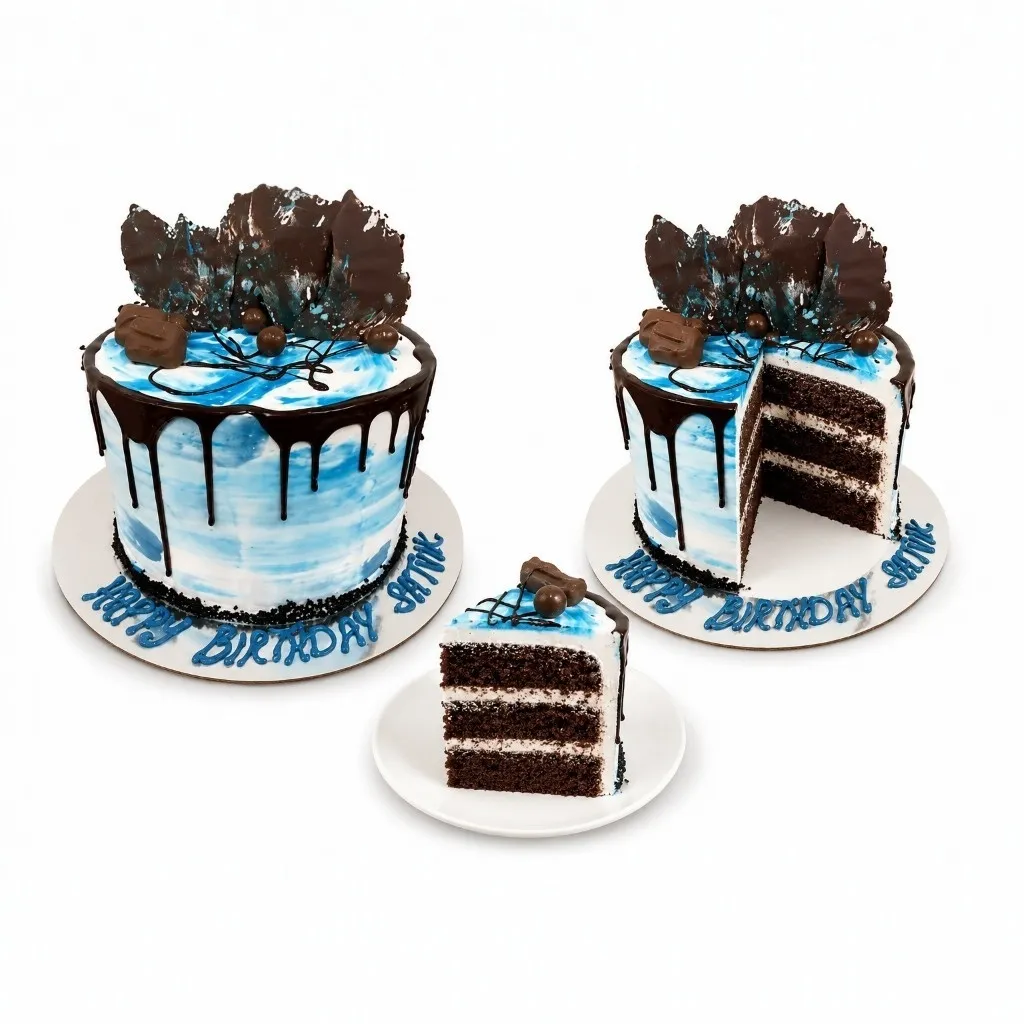 Blue drip Cake