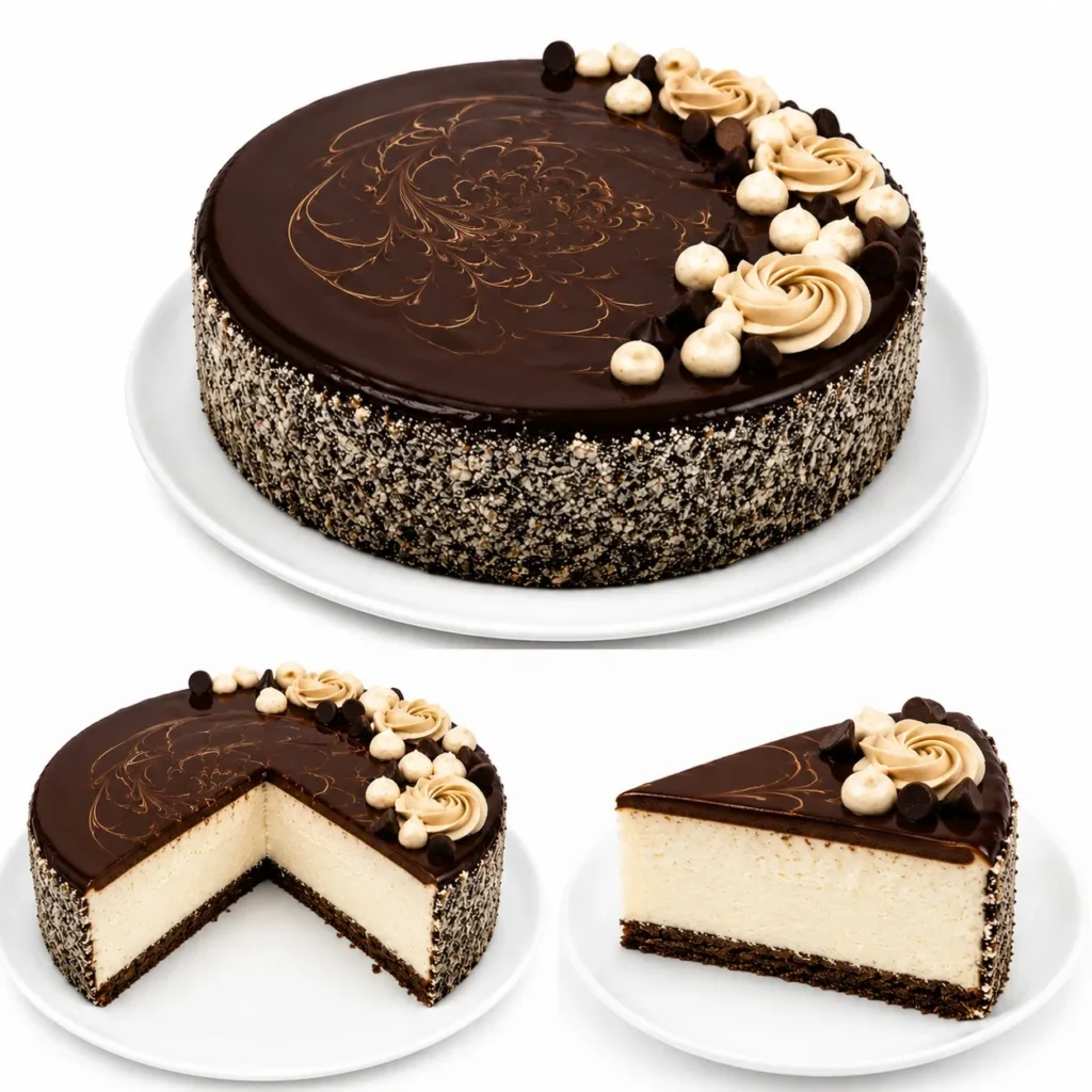 Choc-Vanilla Baked Cheesecake