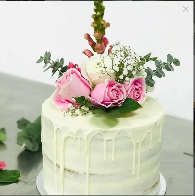 Floral Elegance Drip Cake