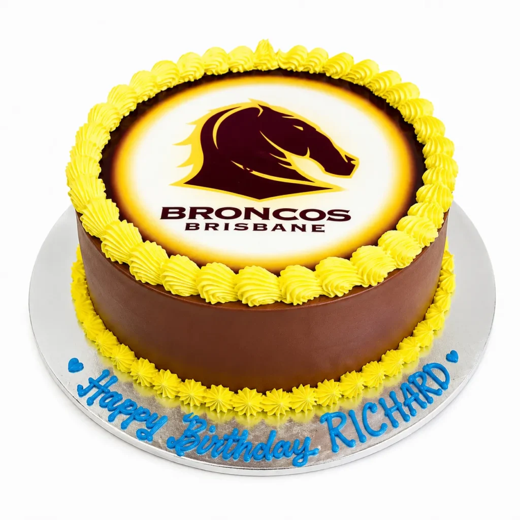 Birthday cake with Broncos logo