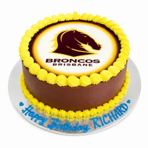 Birthday cake with Broncos logo
