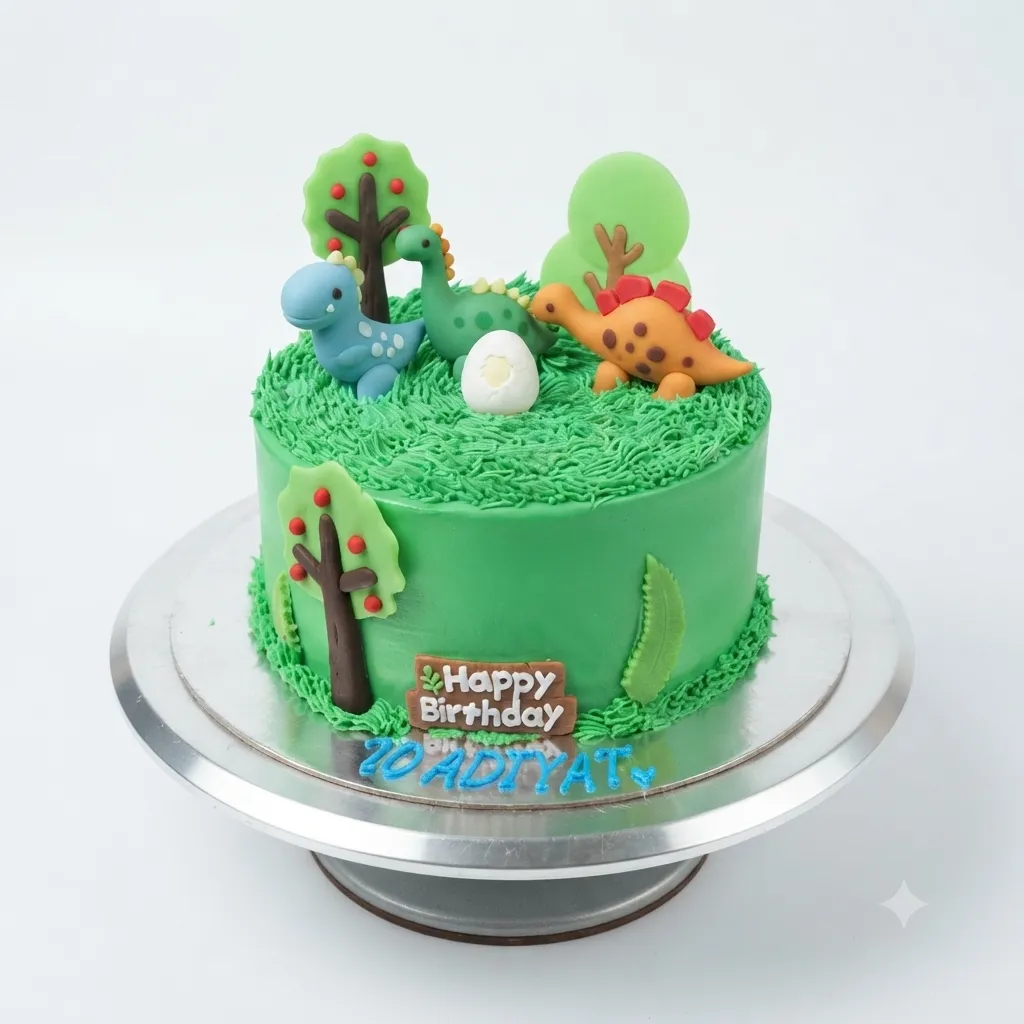 Little Dino Forest Feast Cake